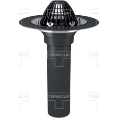 Кровельная воронка Termoclip с листоуловителем и обжимным фланцем без нагревательного эл. ВФ 160x450 мм